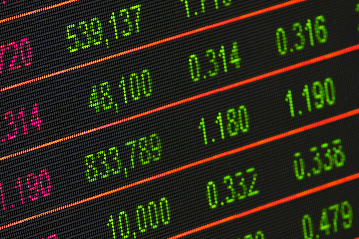 Close-up of a market data terminal showing live price quotes